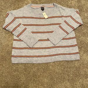 NWT Gap Medium Cropped Blue Striped Sweater